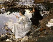 Two Girls Fishing John Singer Sargent